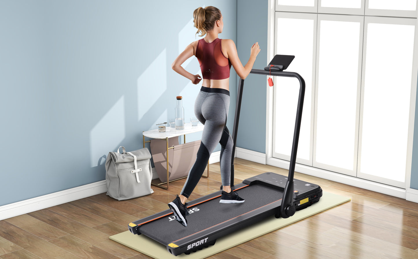 2.5HP Horizontally Foldable Electric Treadmill Motorized Running Machine ,Black (Expected Arrival Time:4.30)