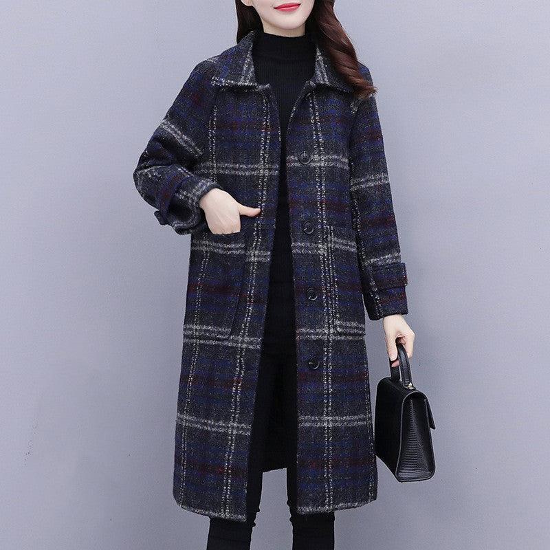 Women's New Plus Size Plus Cotton Padded Woolen Coat - Raee-Industries