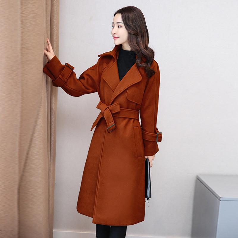 Women's mid-length woolen coat - Raee-Industries