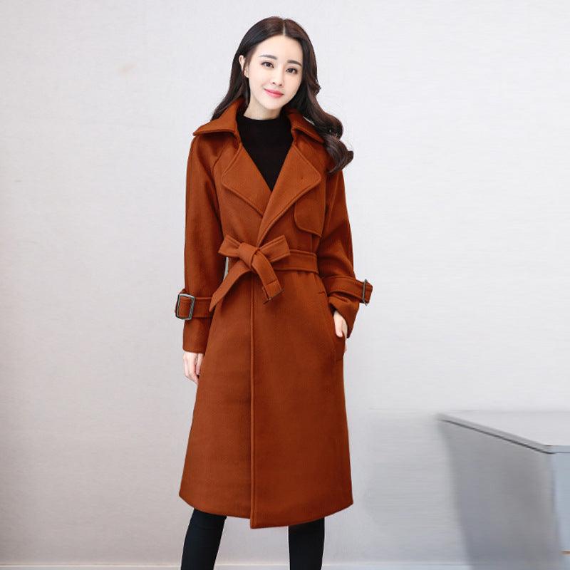 Women's mid-length woolen coat - Raee-Industries