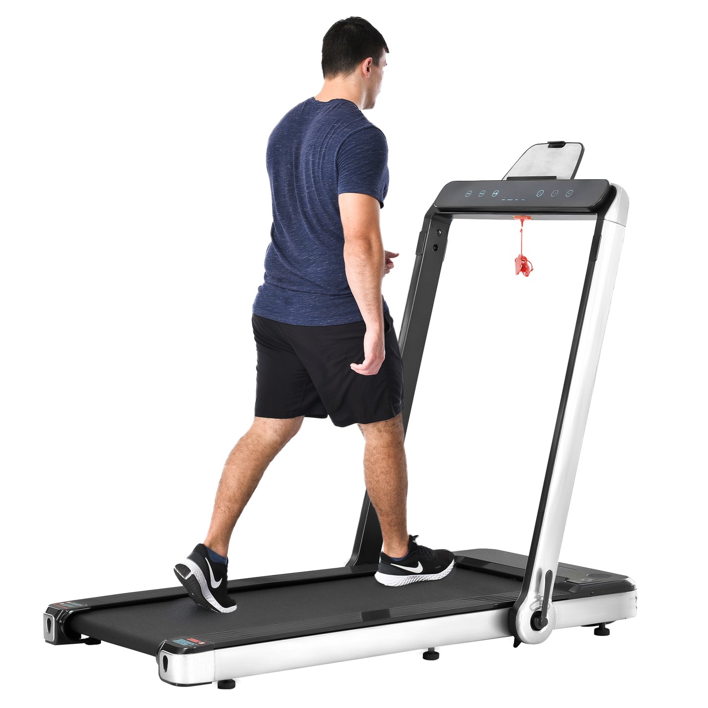 Folding Treadmill, Installation-Free Under Desk Electric Treadmill 2.5HP, with Bluetooth APP and speaker, Remote Control, Display, Walking Jogging Running Machine Fitness Equipment for Home Gym Office