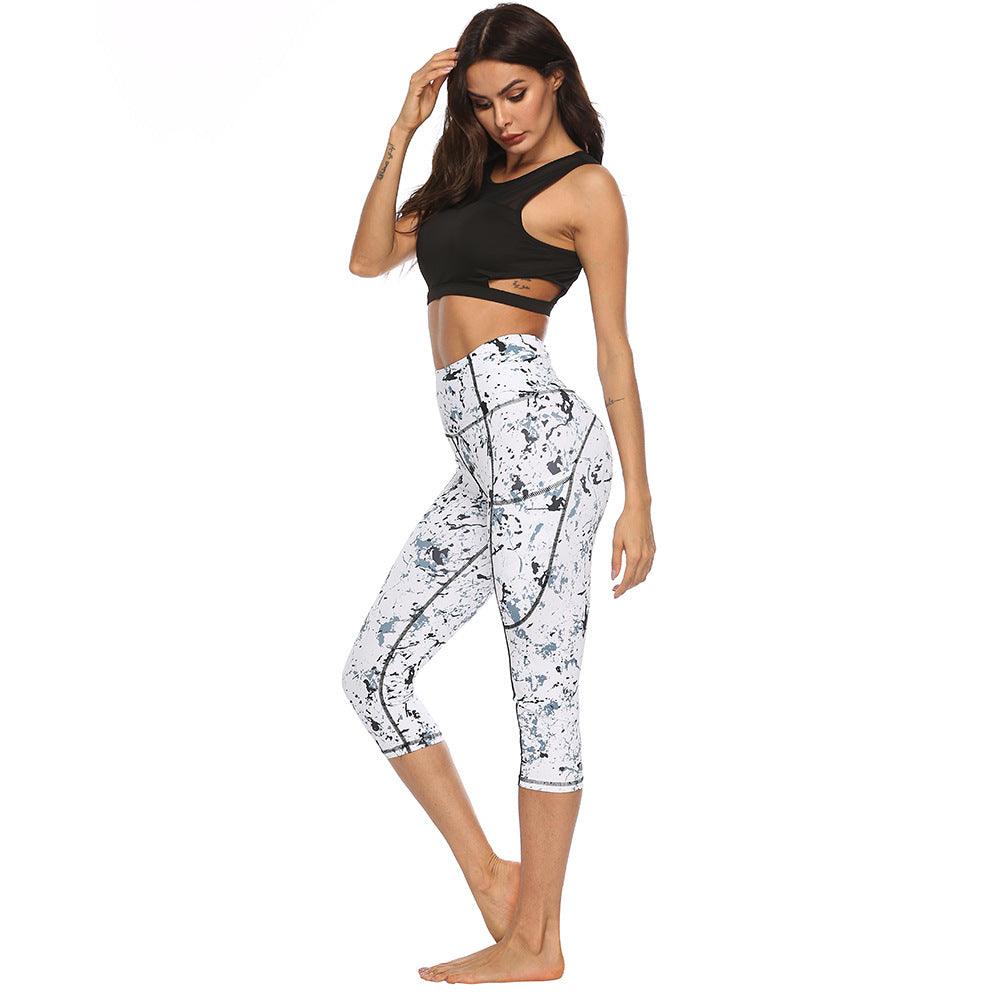 Marble Digital Print Yoga Pants - Raee-Industries