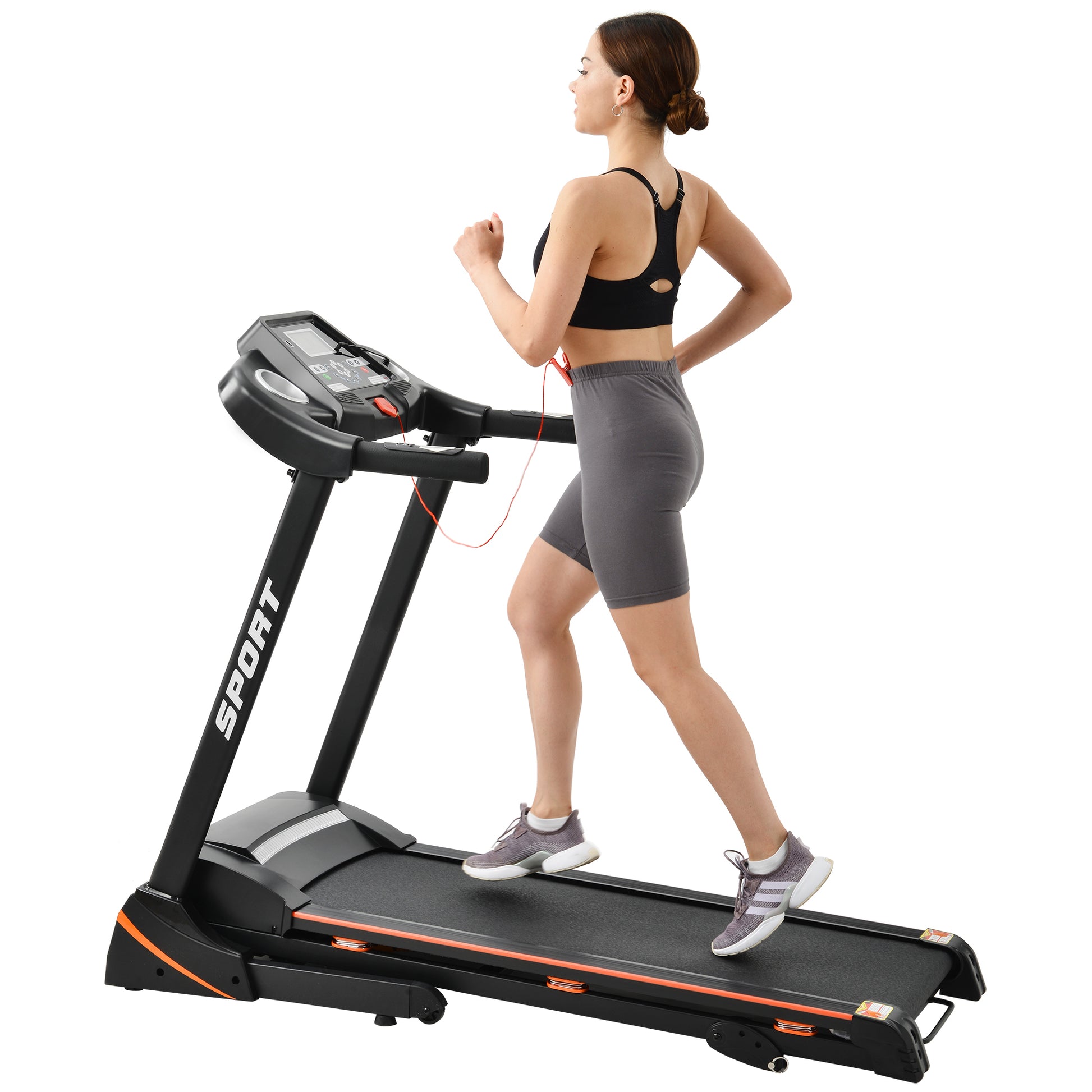 Folding treadmill machine for fitness. Raee Industries