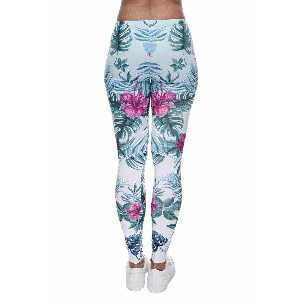 Tortoise back leaf floral cropped pants - Raee-Industries