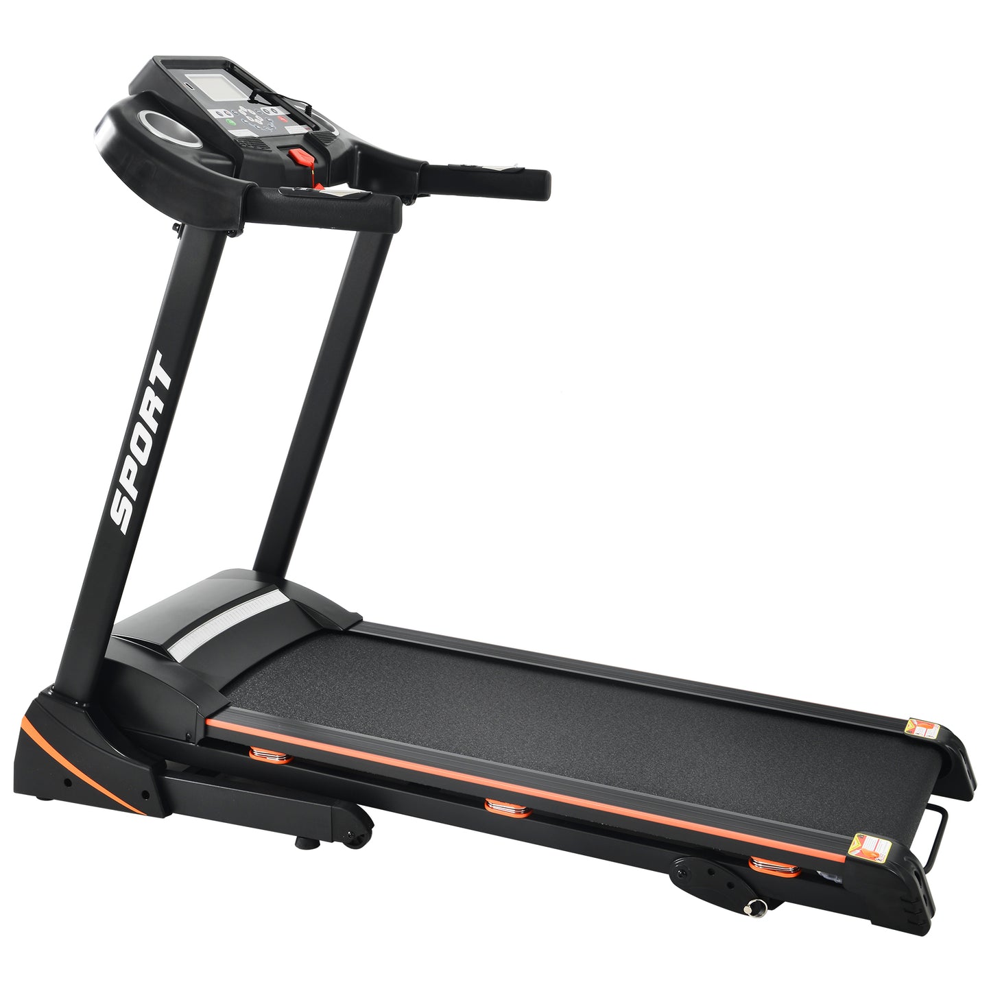 Folding Electric 3.5HP Treadmill With Incline Medium Running Machine Motorised LCD Gym 330lbs； Folding Treadmill Electric Motorized Power 14.8KM/H Running Fitness Machine Gym(W54031811)