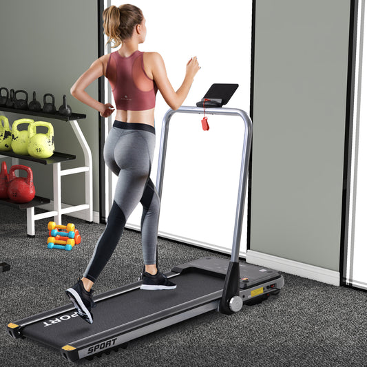 2.5HP Horizontally Foldable Electric Treadmill Motorized Running Machine ,Silver (Expected Arrival Time:4.30)