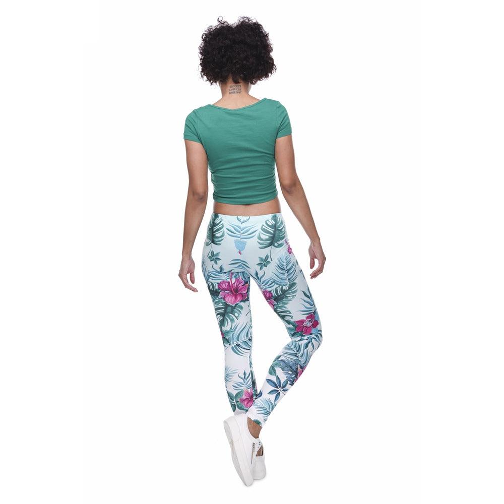 Tortoise back leaf floral cropped pants - Raee-Industries