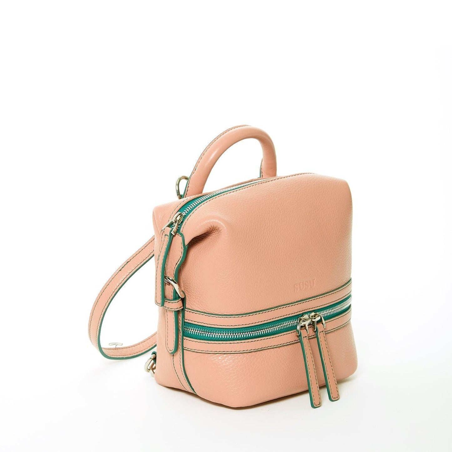 Ashley Small Pink Leather Backpack Purse - Raee-Industries