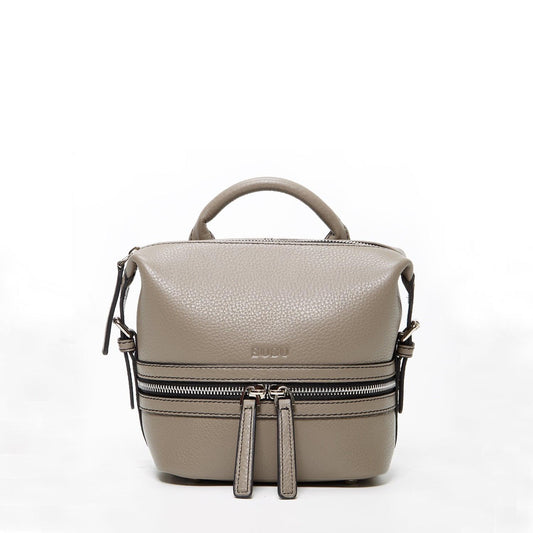 Ashley Small Gray Leather Backpack Purse - Raee-Industries