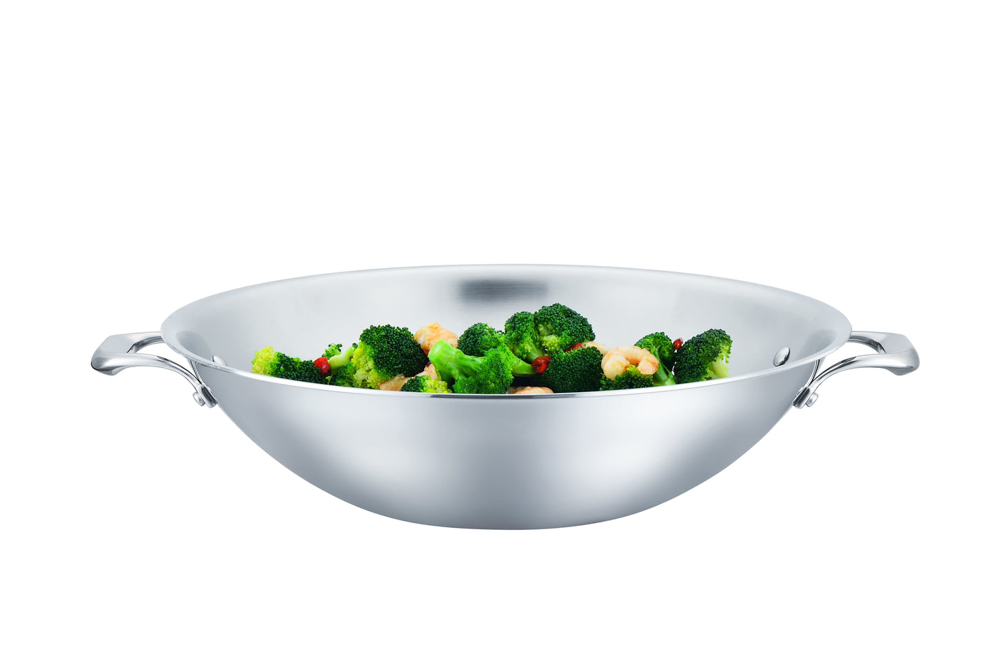 316 Series - 15.75” 5ply Surgical Stainless Steel Flat-Bottomed Wok with Domed Cover and BONUS GIFT: Two Silicone Mini Gloves