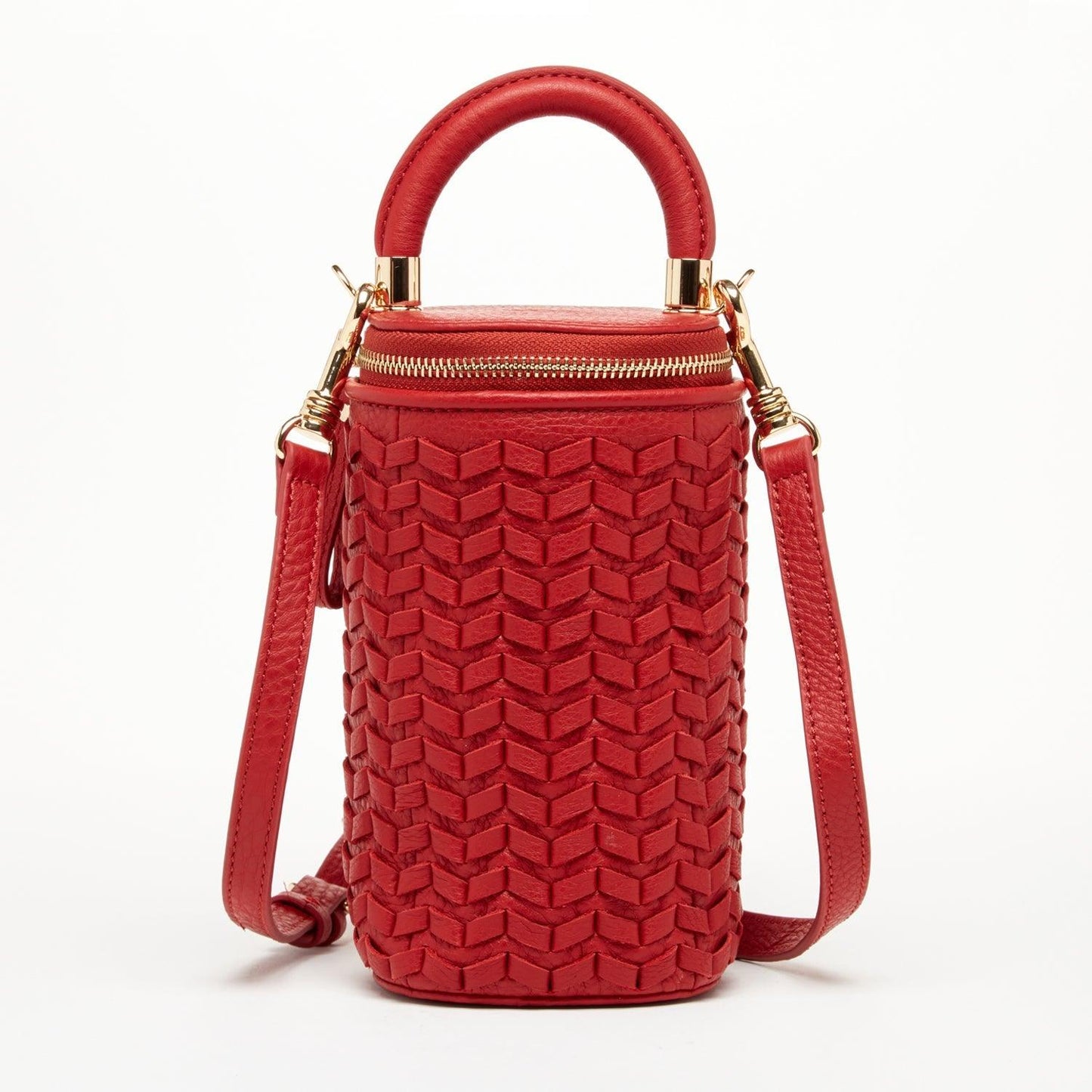 Elsa Small Leather Crossbody Bag Red - Raee-Industries