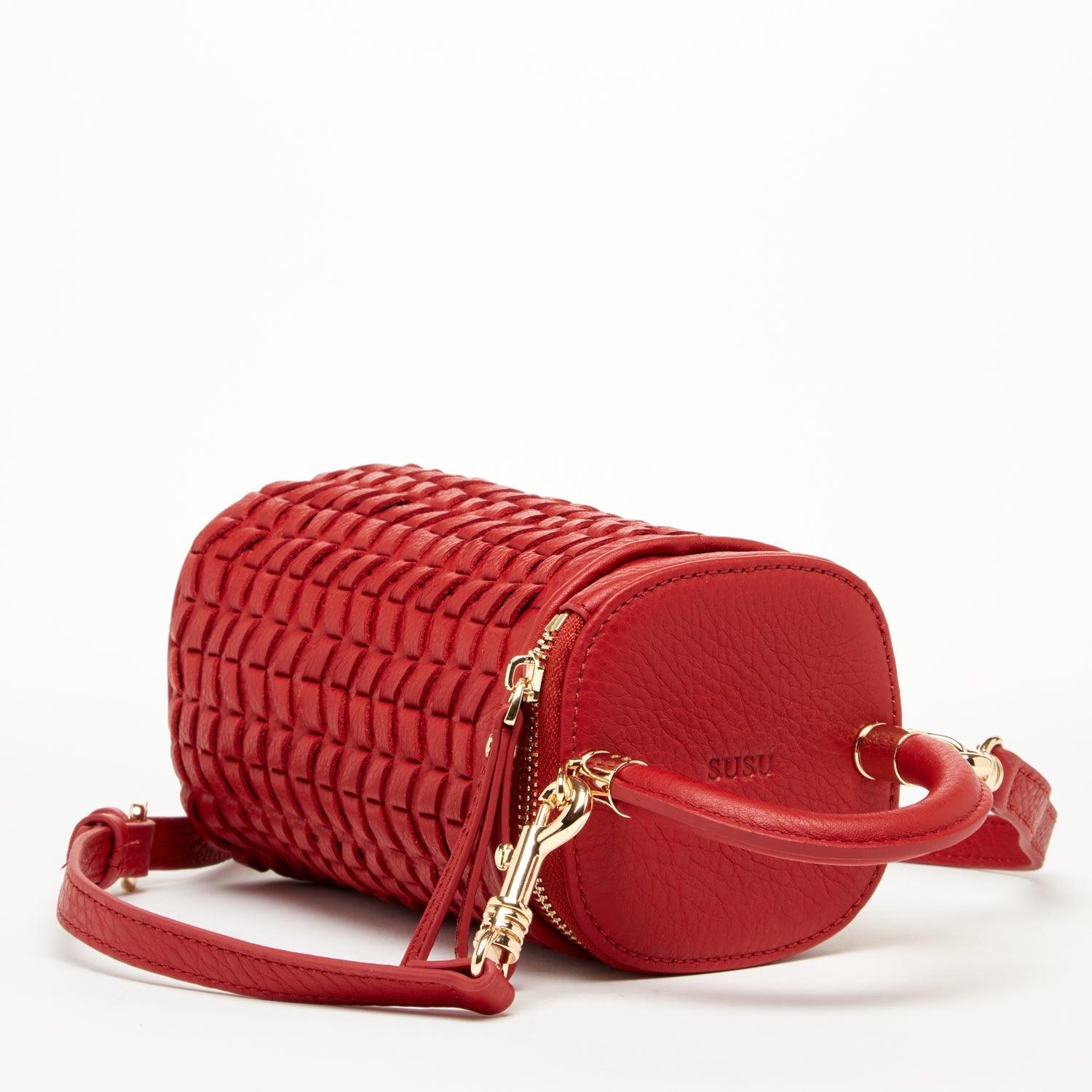 Elsa Small Leather Crossbody Bag Red - Raee-Industries