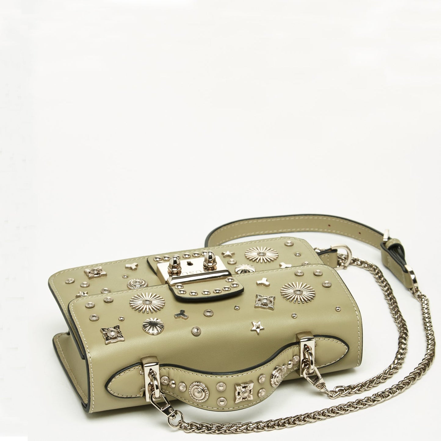 The Hollywood Leather Crossbody Bag Sage Green