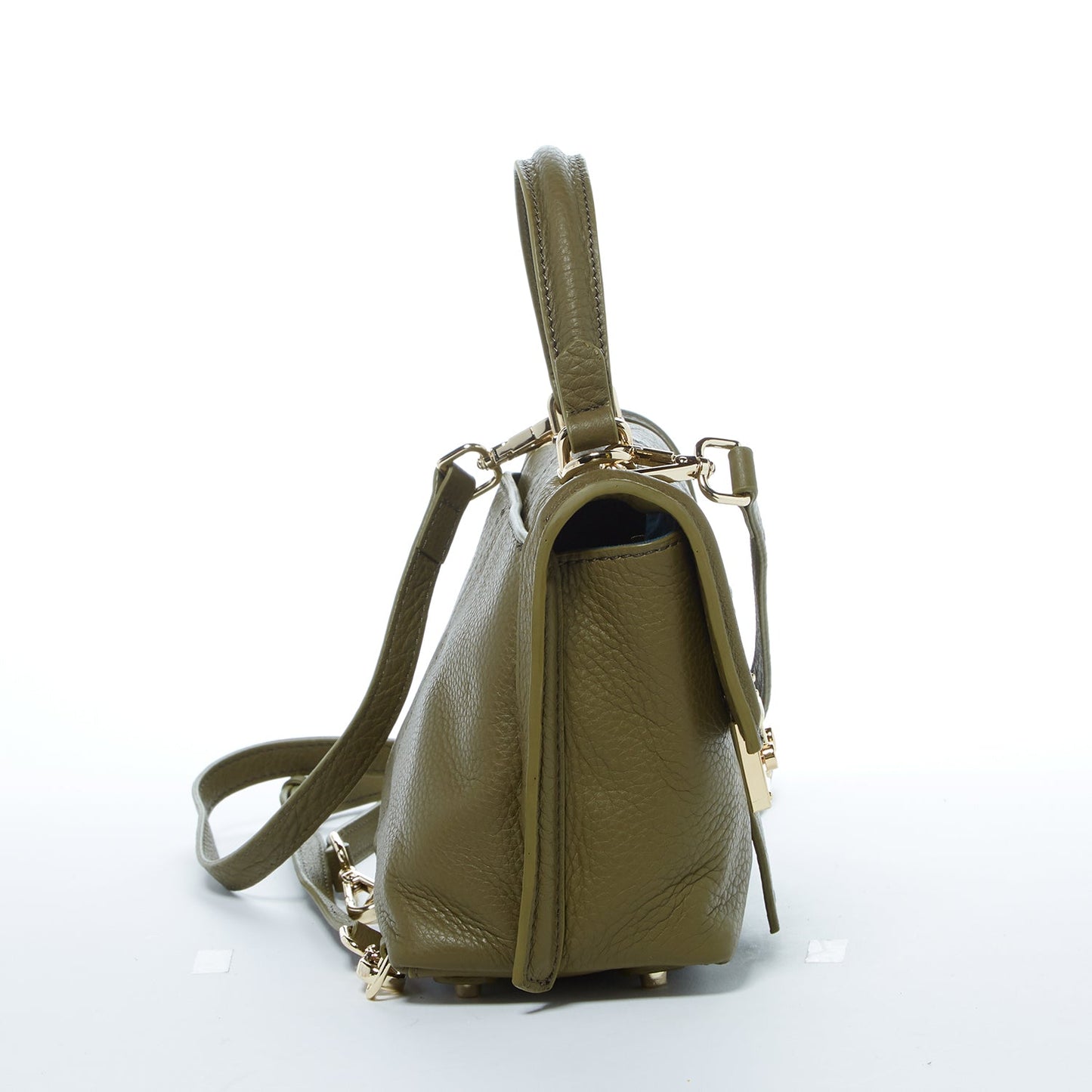 Linda Leather Convertible Backpack Purse Olive Green