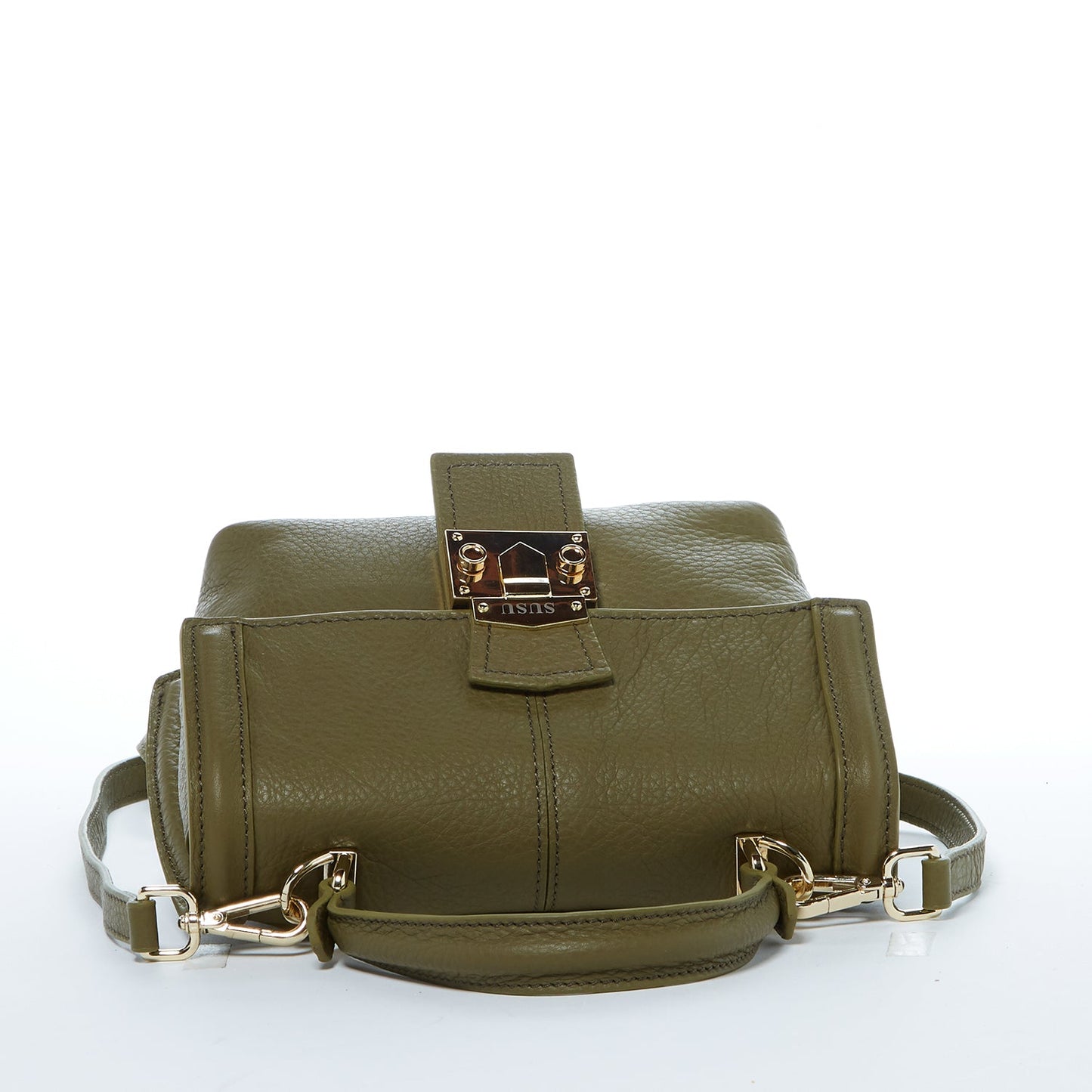 Linda Leather Convertible Backpack Purse Olive Green