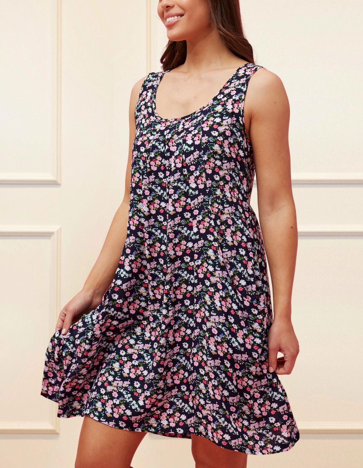 Louise Short Dress Ditsy Floral Print A-Line - Raee-Industries