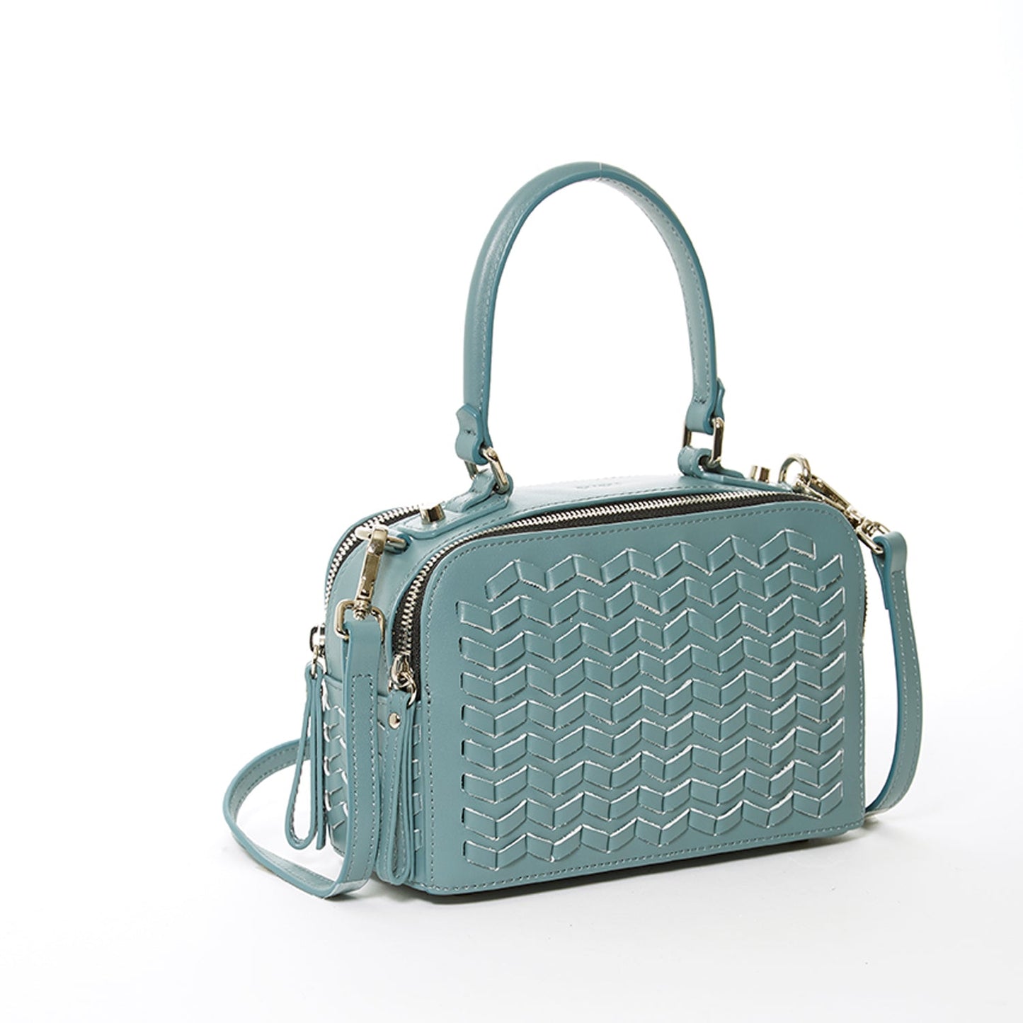 Kayla Woven Crossbody Bag Blue