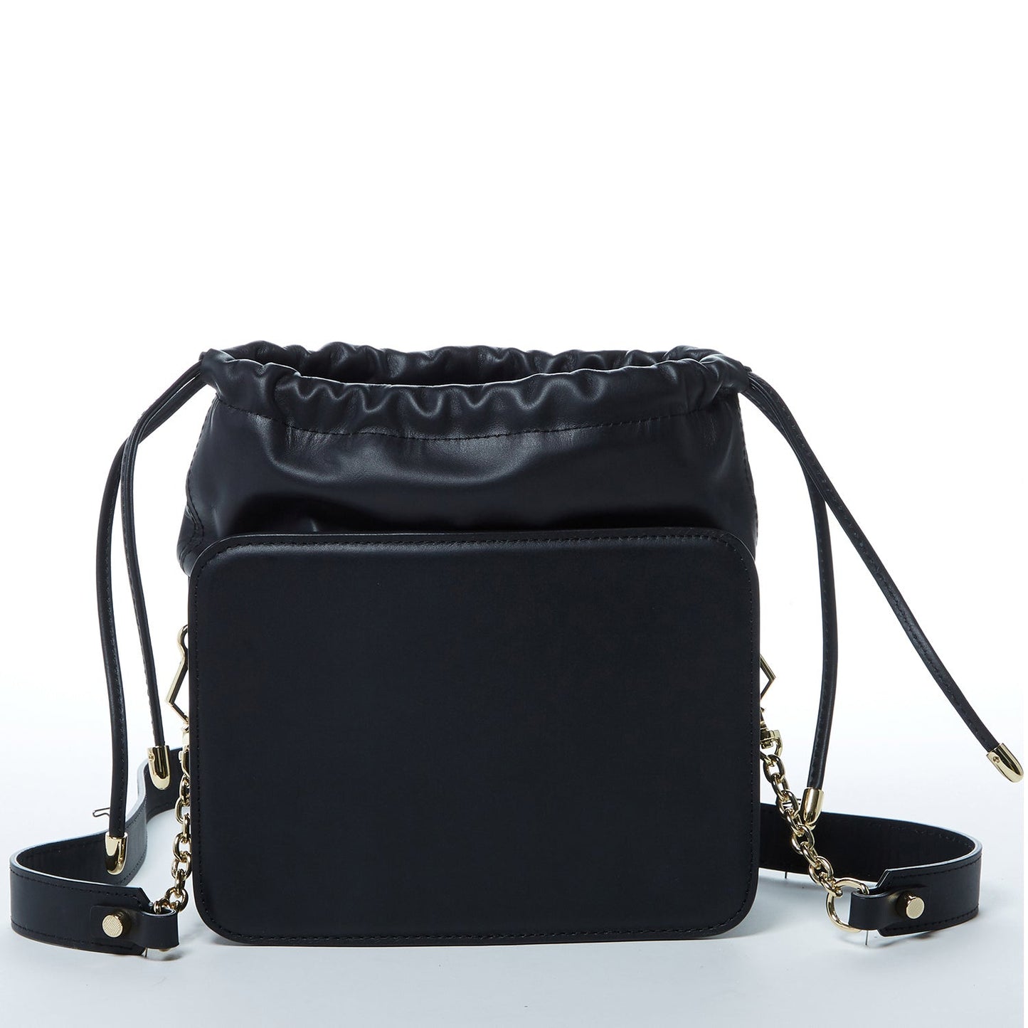 Patricia Black Leather Purse Drawstring