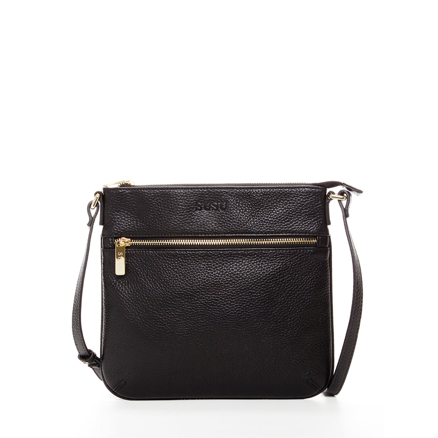 Black Leather Crossbody Bag