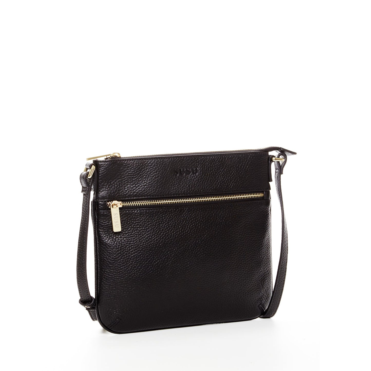 Black Leather Crossbody Bag