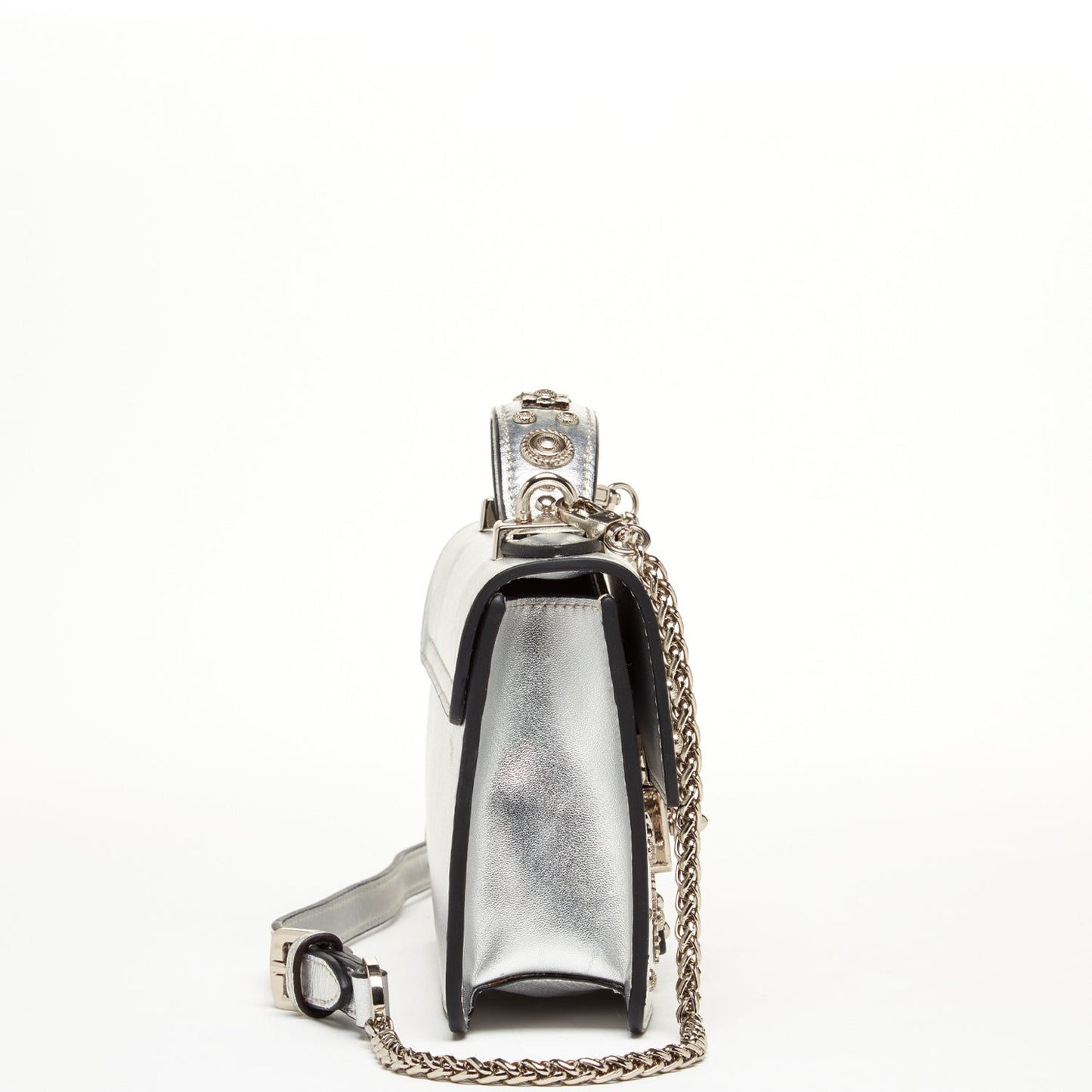 The Hollywood Leather Crossbody Bag Silver