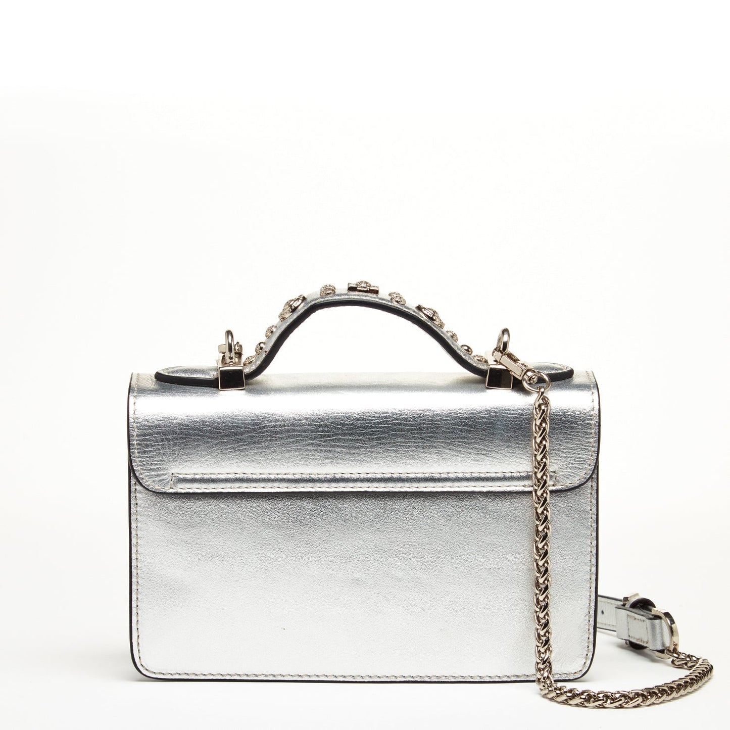 The Hollywood Leather Crossbody Bag Silver