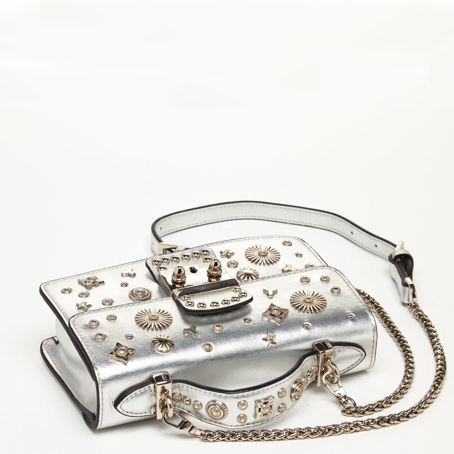 The Hollywood Leather Crossbody Bag Silver