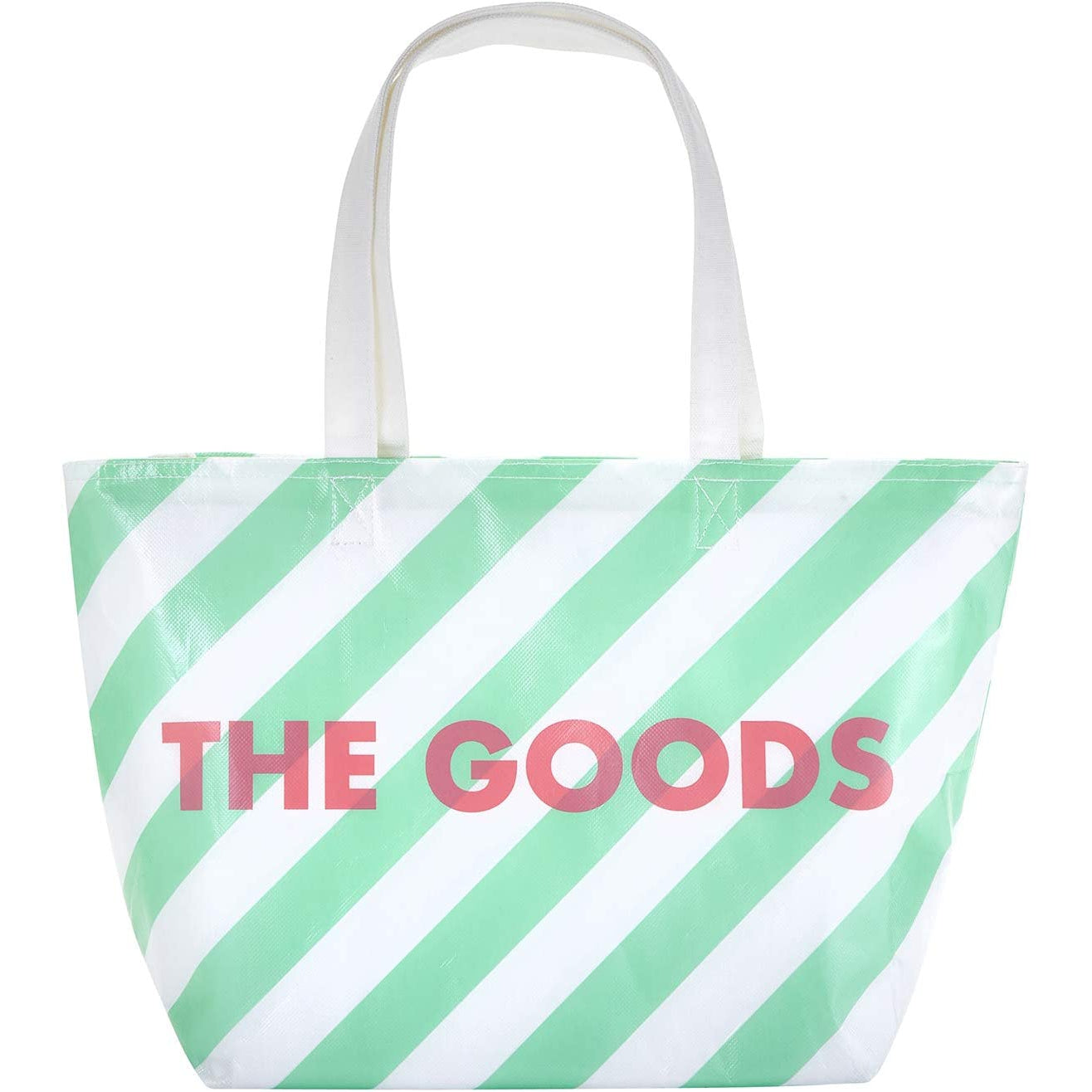 The Goods Cooler Insulated Tote Bag in Green and White Stripes | Soft Flexible Cooler