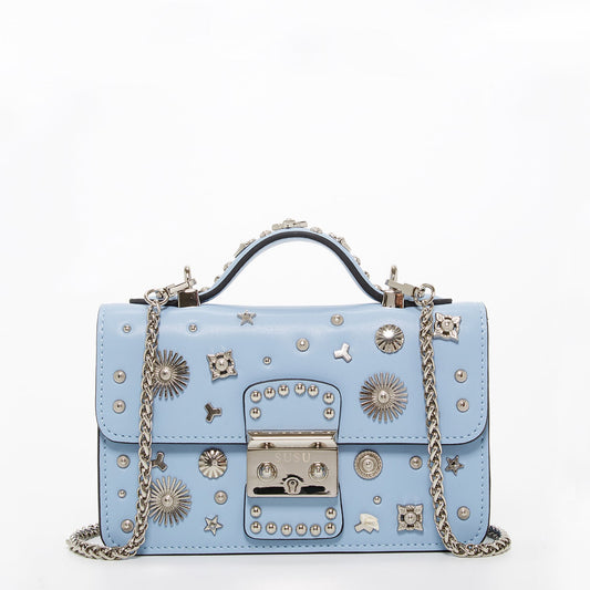 The Hollywood Light Blue Small Leather Bag