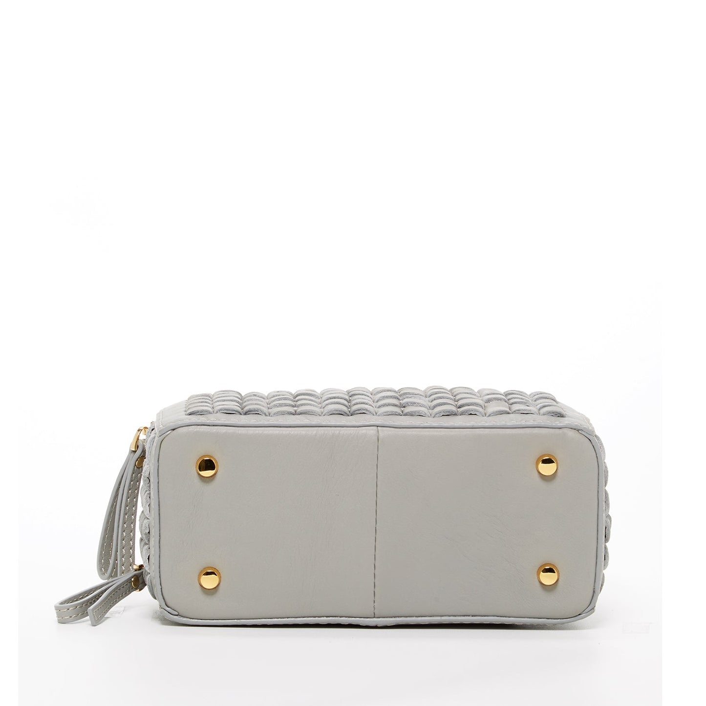 Kayla Light Gray Weave Leather Crossbody Purse