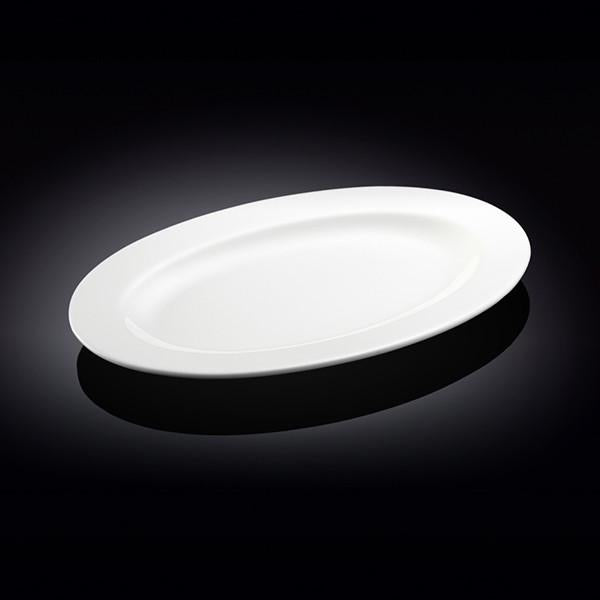 Professional Rolled Rim White Oval Plate / Platter 14" inch |