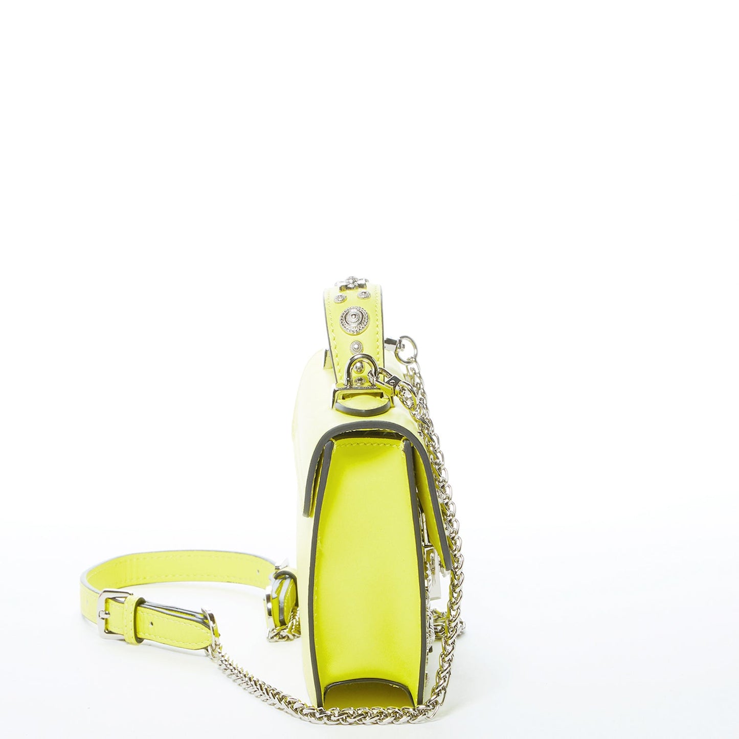 The Hollywood Bright Yellow Studded Leather Crossbody Bag