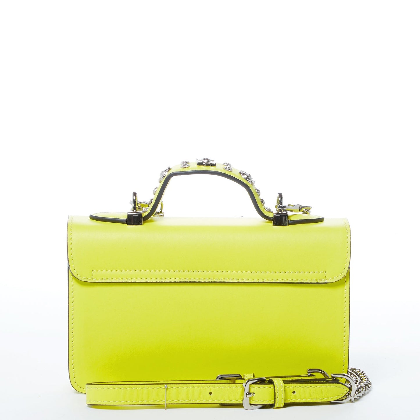 The Hollywood Bright Yellow Studded Leather Crossbody Bag