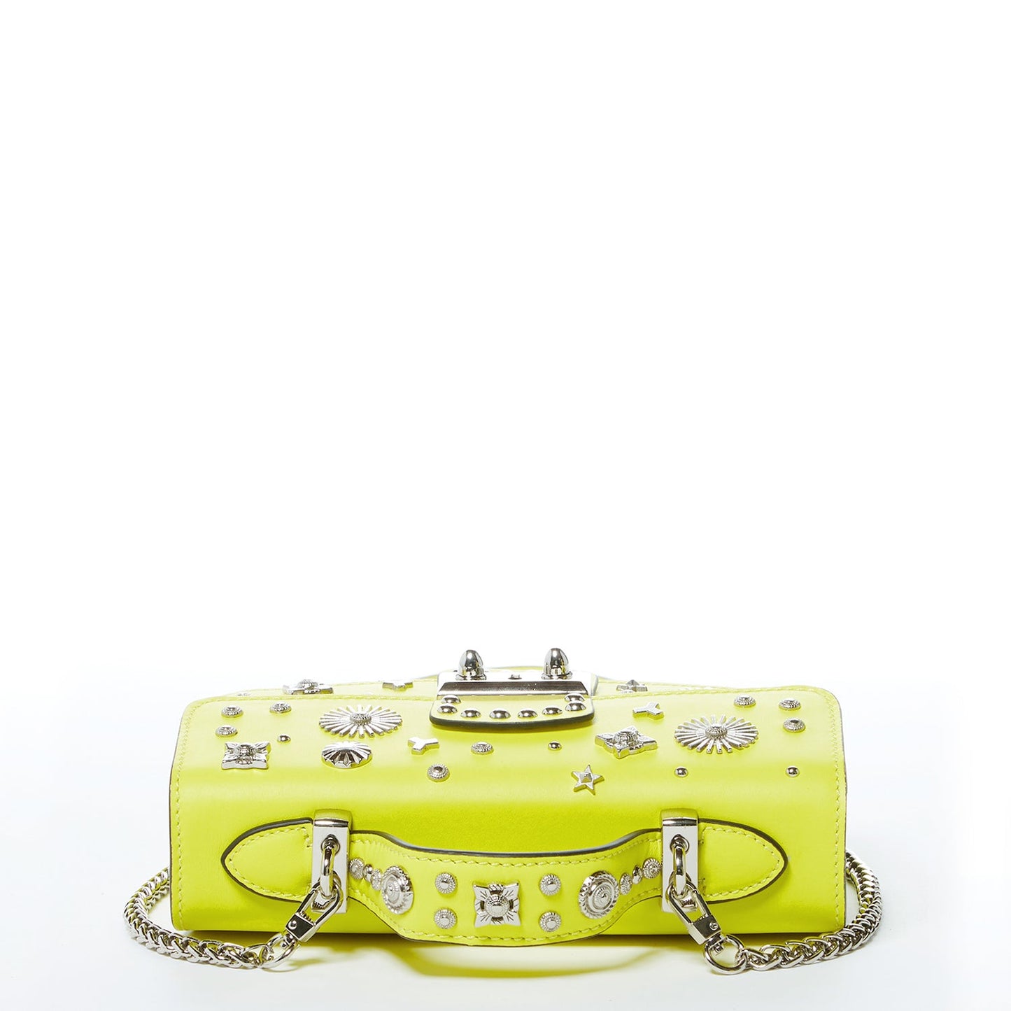 The Hollywood Bright Yellow Studded Leather Crossbody Bag