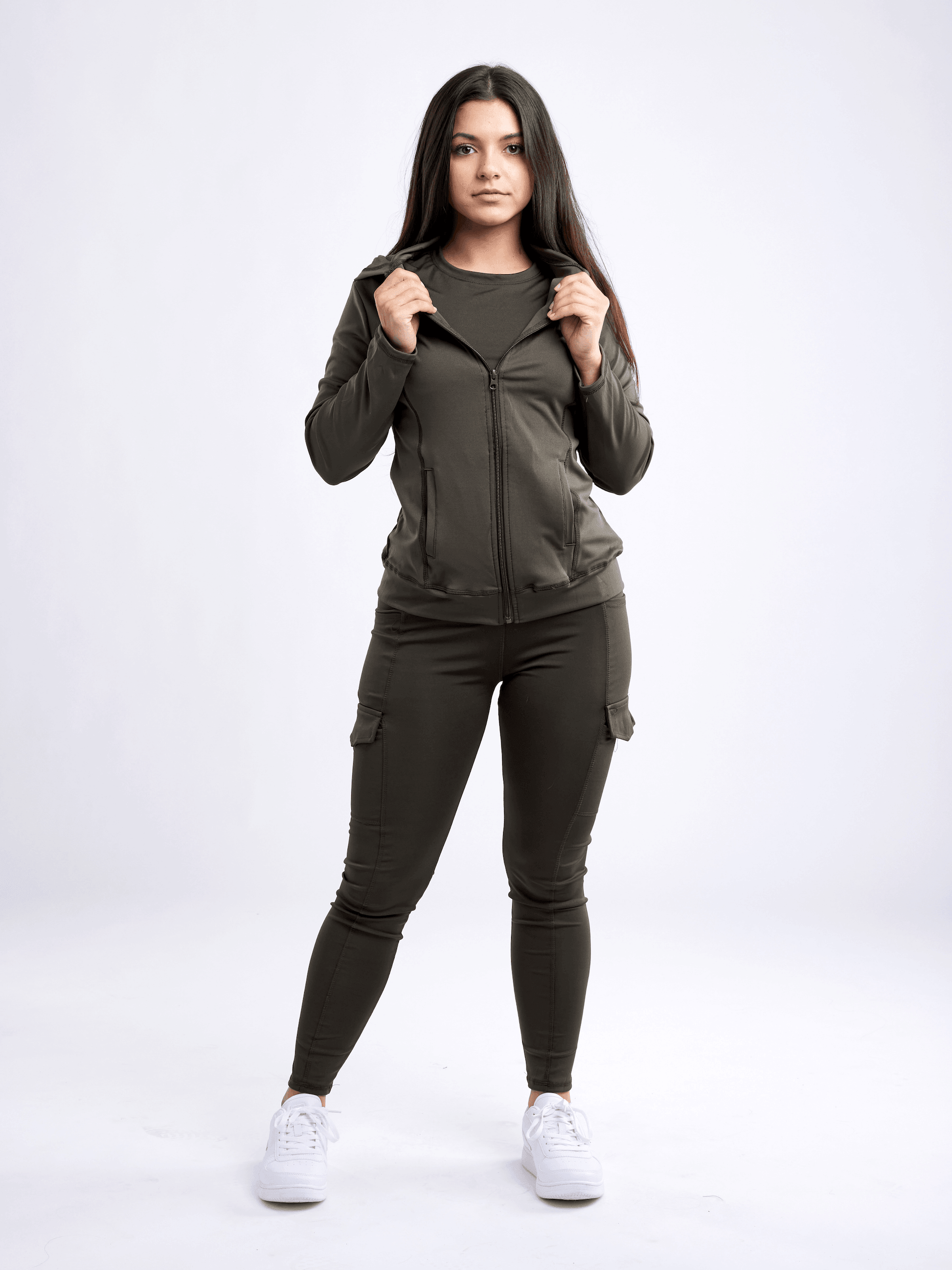 High-Waisted Leggings with Side Cargo Pockets - Raee-Industries