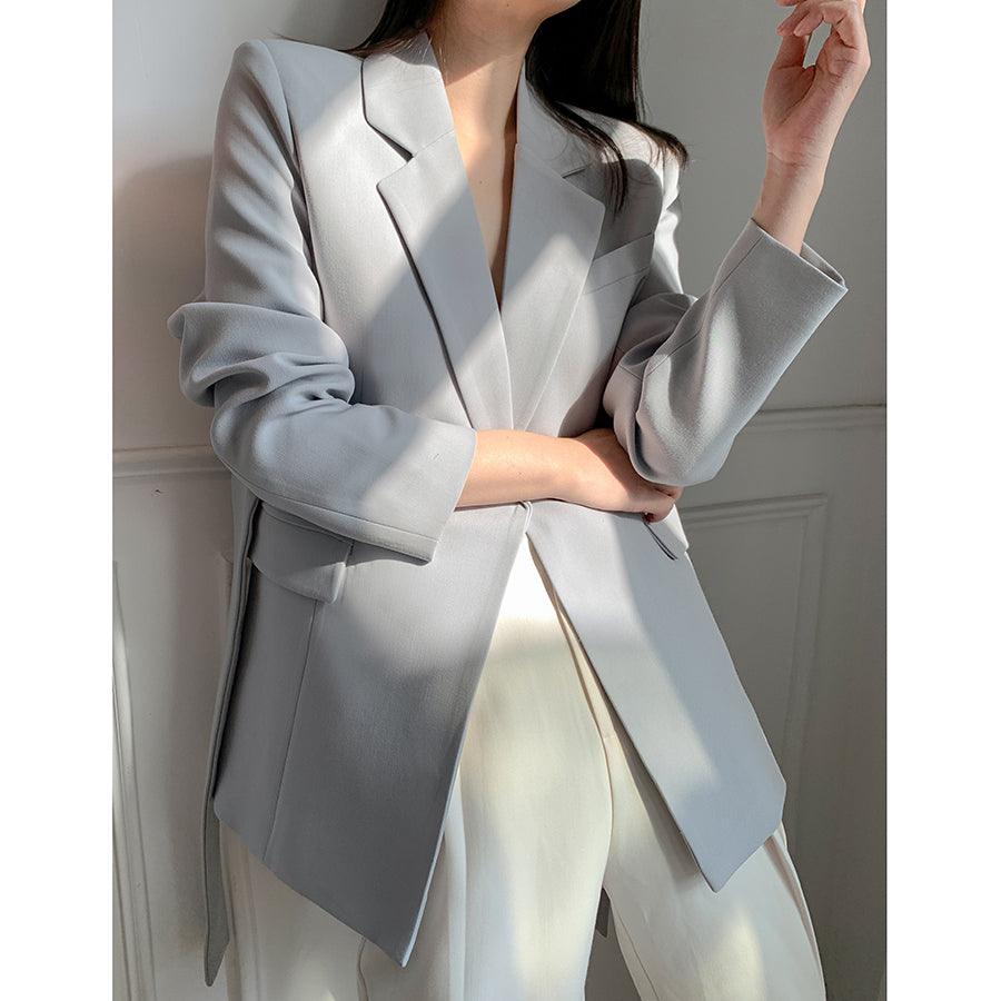 Blue-gray High Sense Of Loose Korean Temperament Suit Jacket Women - Raee-Industries