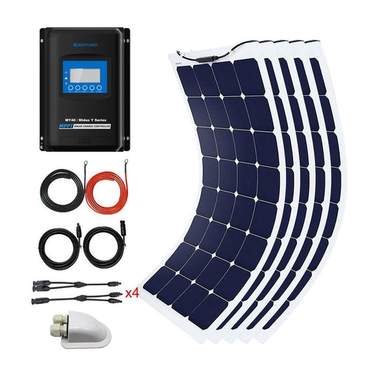 ACOPOWER 550 Watts Flexible Solar Marine Kit , 50A MPPT Charge Controller - Raee-Industries