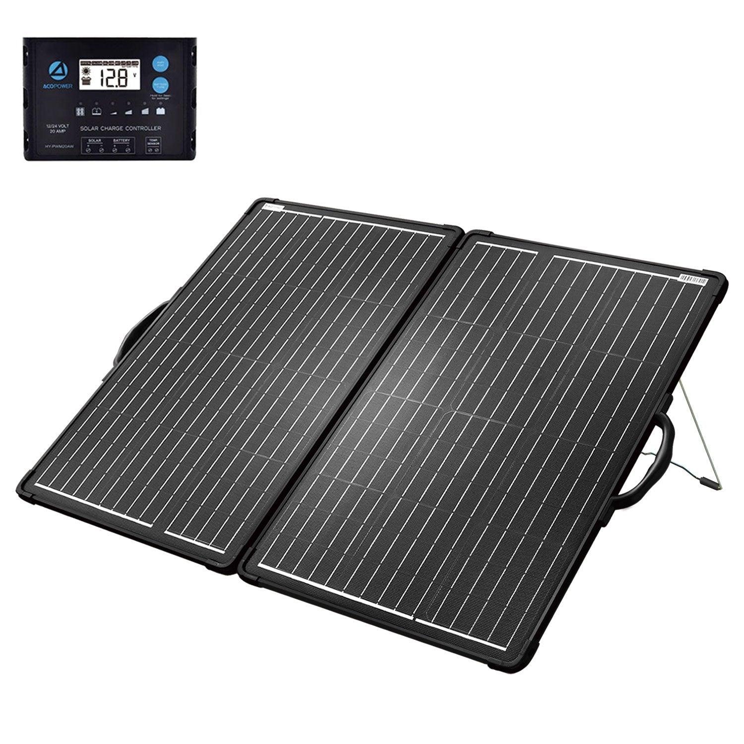 ACOPower Plk 120W Portable Solar Panel Kit, Lightweight Briefcase with 20A Charge Controller - Raee-Industries