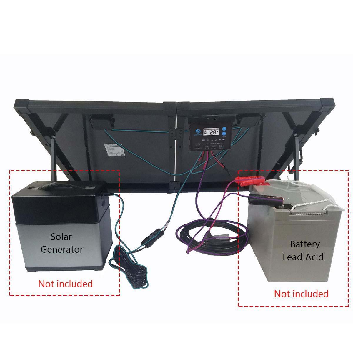 ACOPower 100w 12v Portable Solar Panel kit, Foldable Mono Suitcase, proteusX Waterproof 20A Charge Controller - Raee-Industries