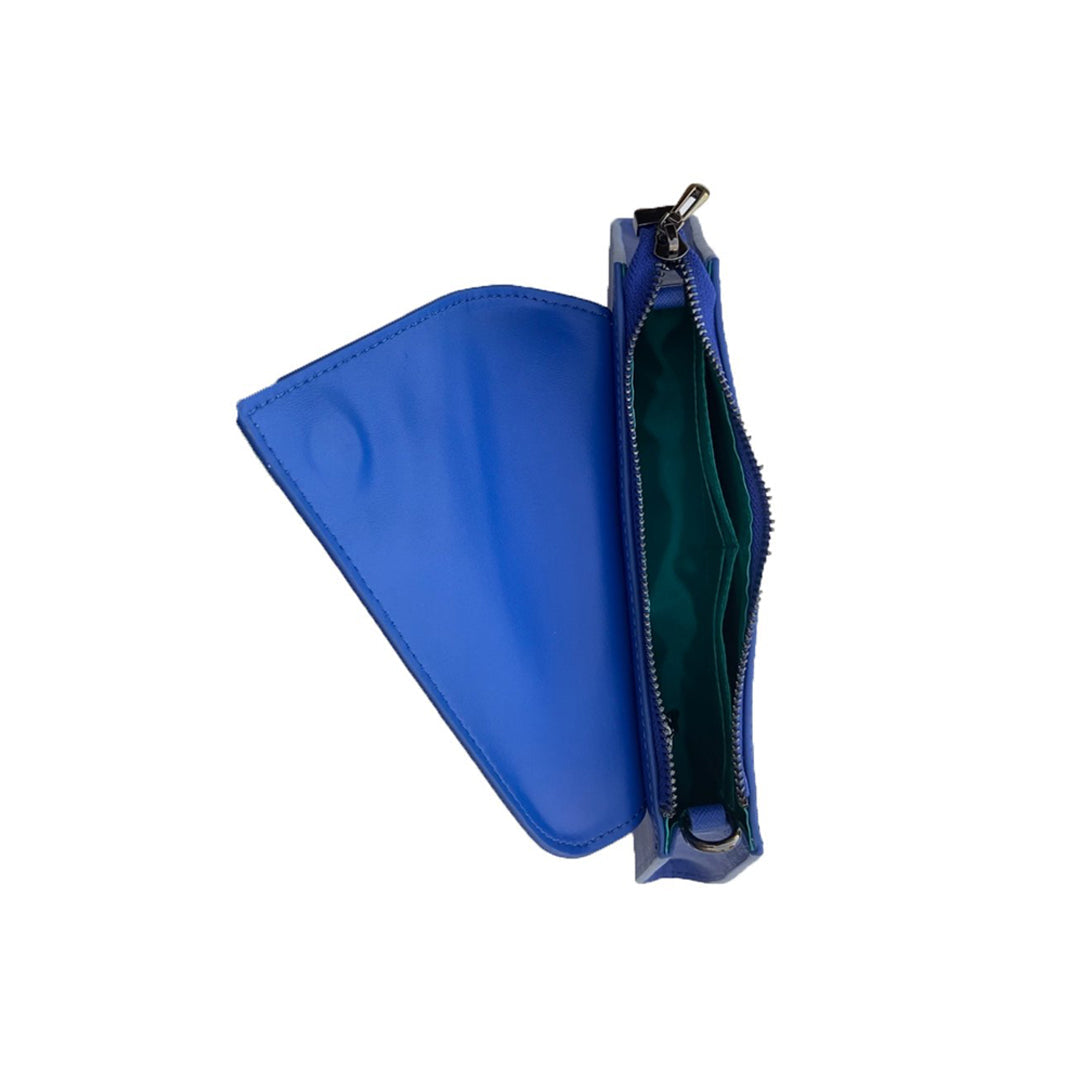 Angelica Cobalt Blue Leather Clutch Bag