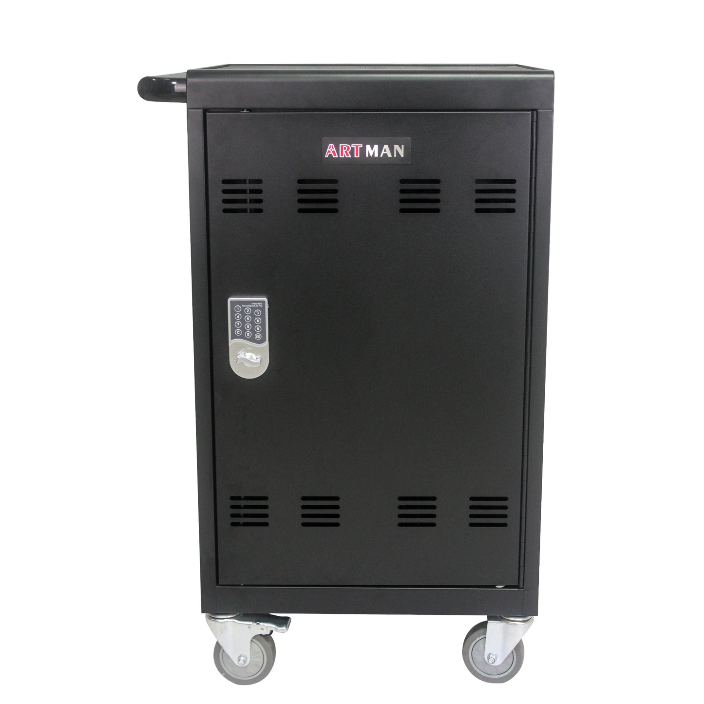 Mobile Charging Cart and Cabinet for Tablets Laptops 30-Device With Combination Lock（Black）)