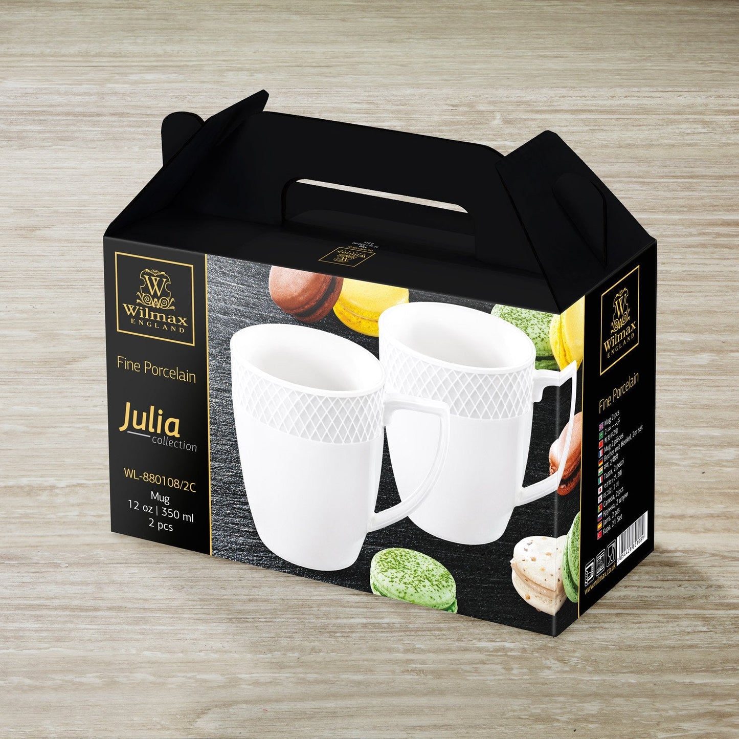 White Coffee Mug 12 Oz | 350 Ml Set Of 2 In Gift Box