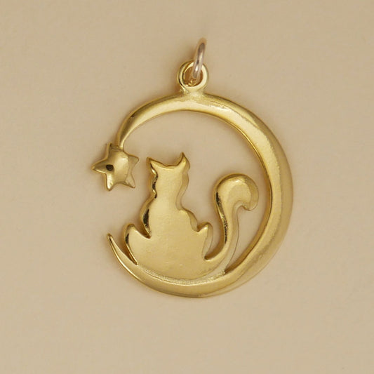 Cat And Moon Charm