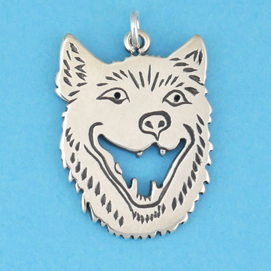 Laughing Wolf Head Pendant