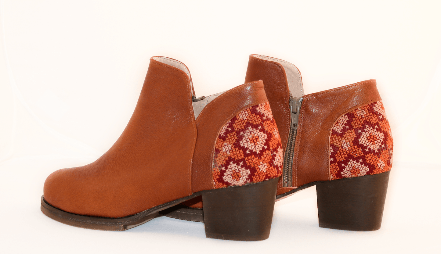 Flowers Ankle Boot - Brown - Raee-Industries