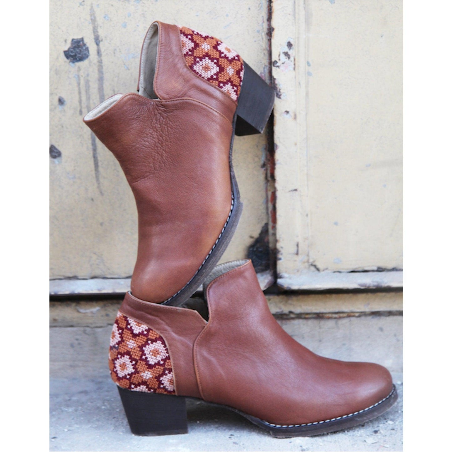 Flowers Ankle Boot - Brown - Raee-Industries