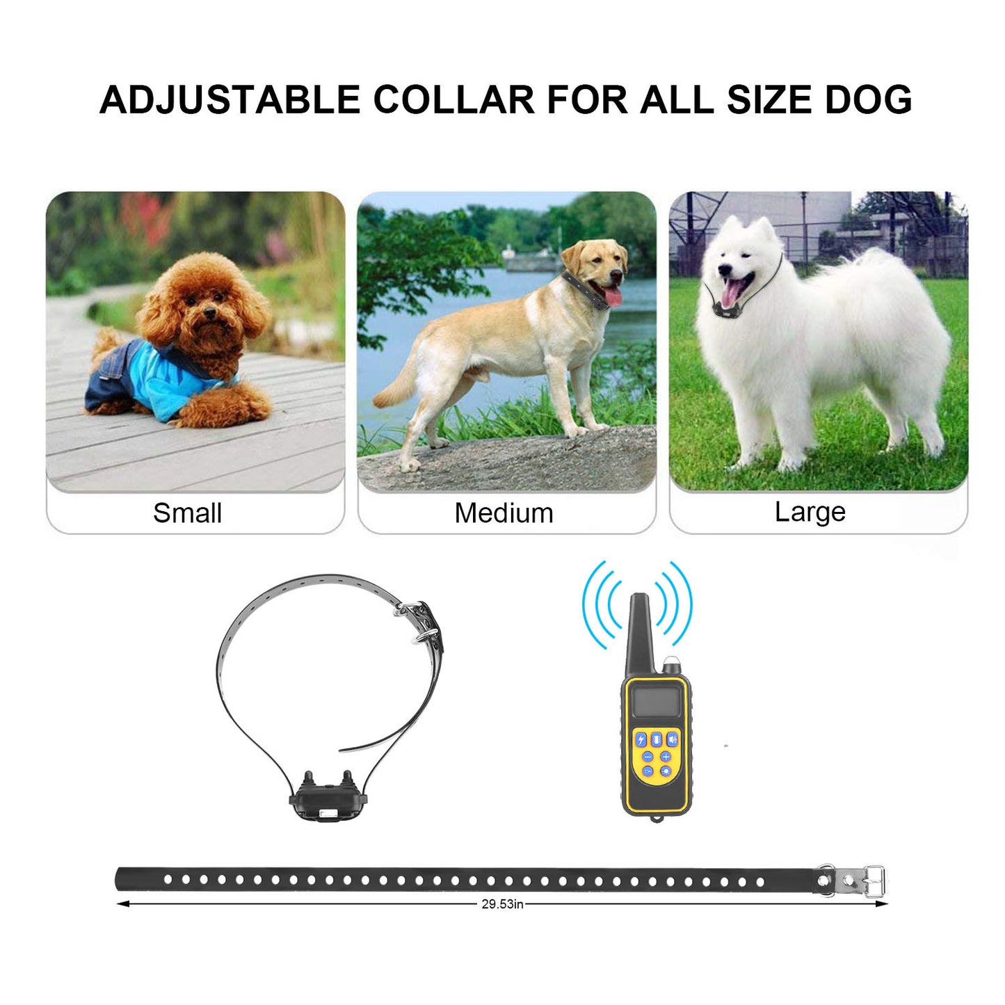 Heavy duty, electric Dog Training Collar Rechargeable Receiver Beep Shock for small Medium Large Dogs, dog leash. Raee Industries