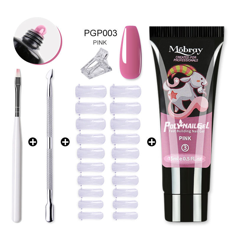 Mobray Manicure Set 15ML Extension Gel Nail Polish Kit Finger Quick Extend Mold Nail Art Tool Semi Permanent UV Varnish