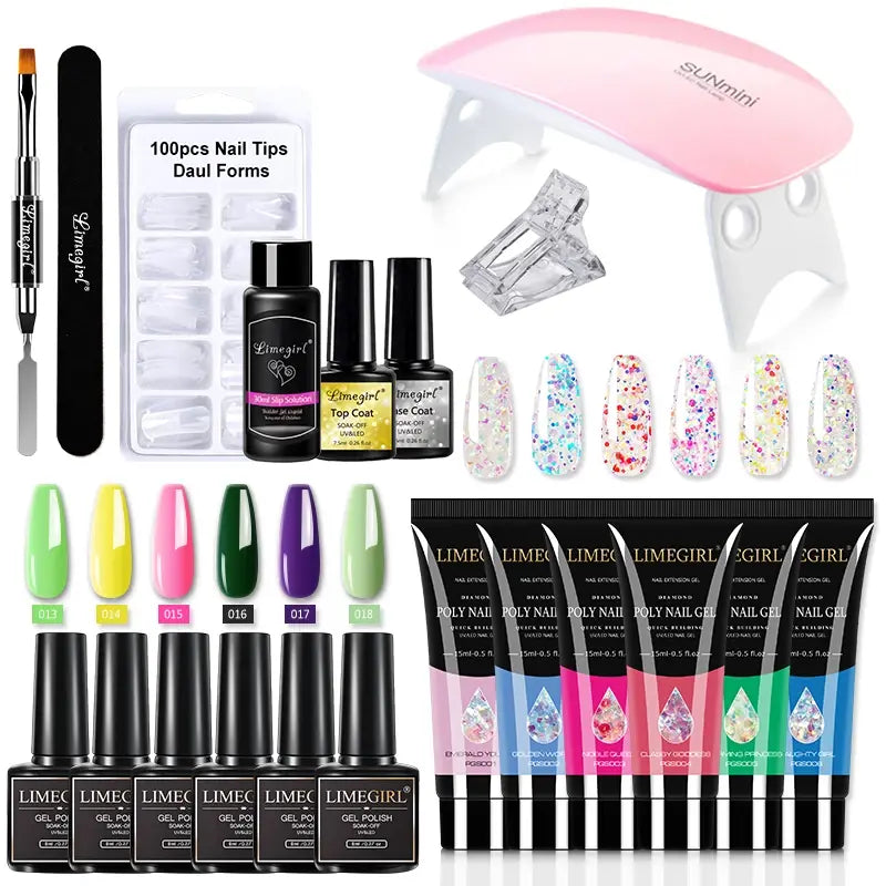 Nail Art Kits Poly Nail Polish Kits Professional Nail Art Kits Acrylic Extension Gel Nail Polish All For Nail Polish Kits Soak N