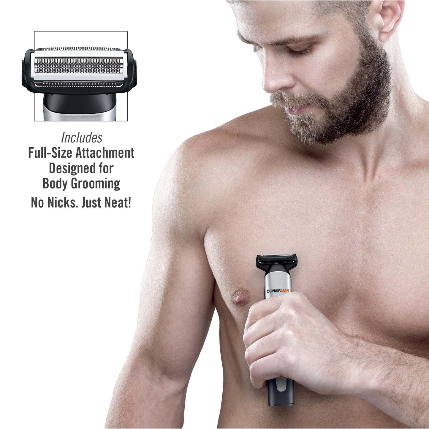 ConairMAN Cordless Lithium Ion Powered All-in-One Face and Body Trimmer for Men Rechargeable GMT24
